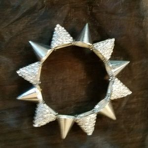 JustFab Silver Spike Your Rating bracelet